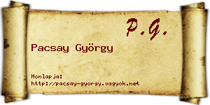 Pacsay György névjegykártya