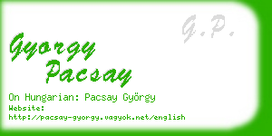 gyorgy pacsay business card